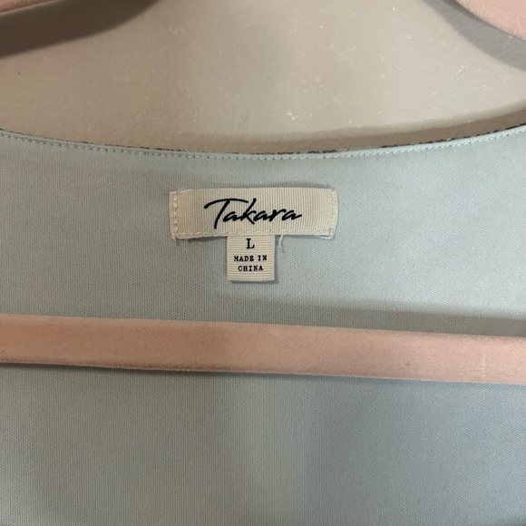 Takara Green and Pink Fitted Ruched Blouse, Size L - Picture 3 of 5